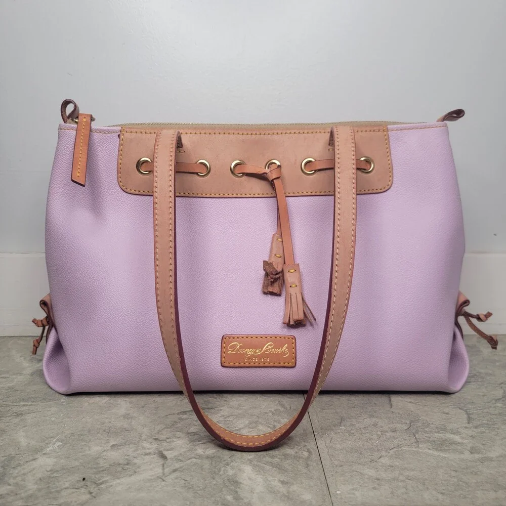 Dooney & Bourke Wakefield Pebbled Leather Tassel Tote Bag in Mauve